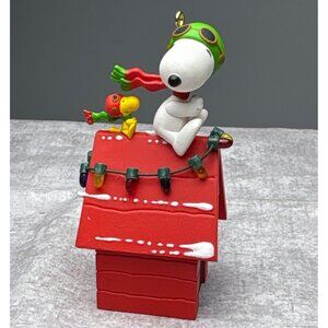 A Pair of Ace Snoopy & Woodstock 2010 Hallmark Ornament